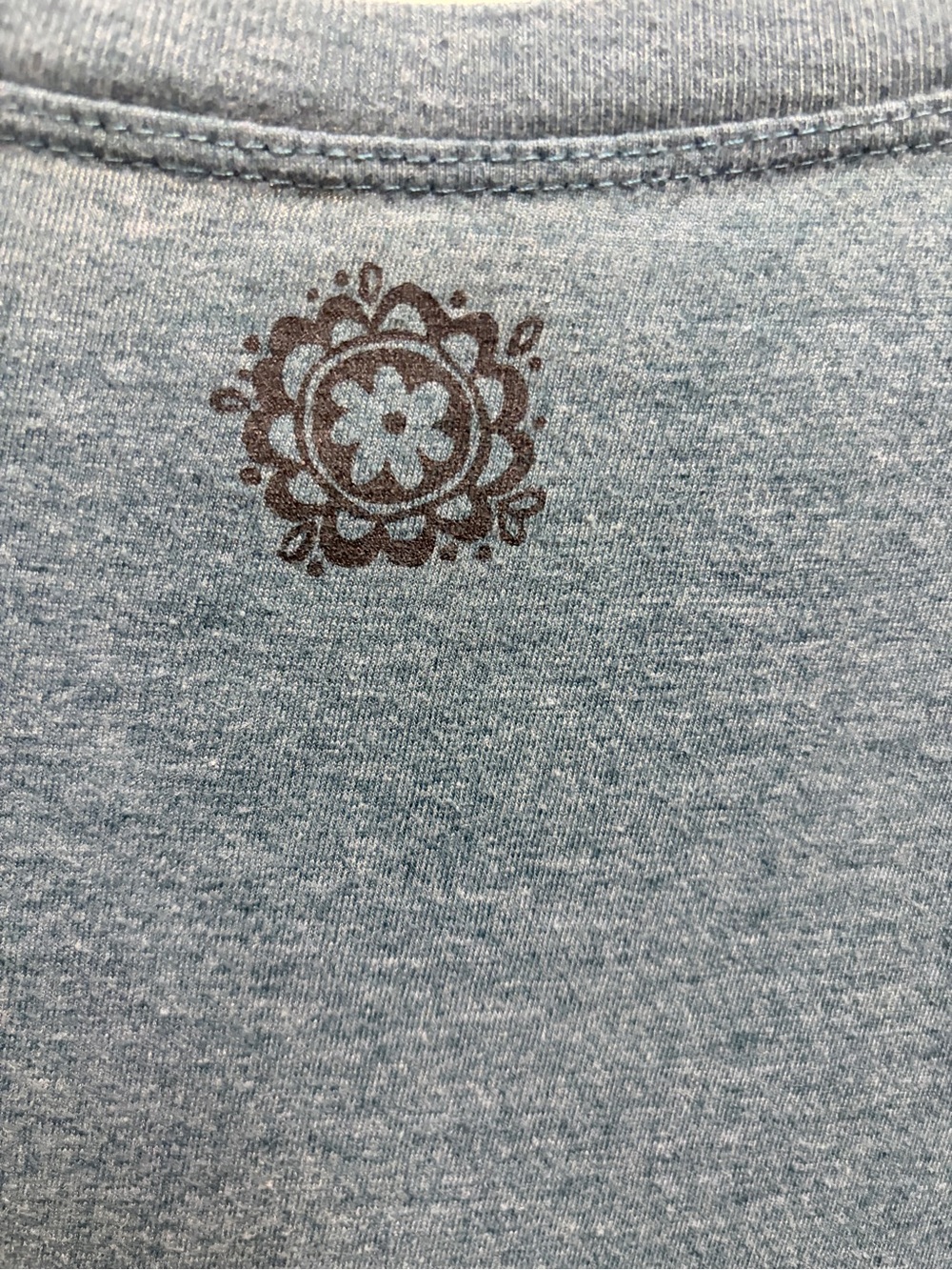 NATURAL LIFE Heather Teal Graphic Tee with Floral Accent - Picture 4 of 4